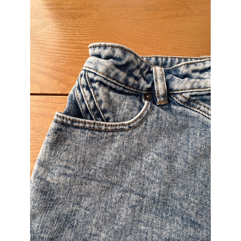 Bullhead Denim Co Jean Shorts Womens 25 Acid Wash High Rise Raw Hem Indie - Picture 2 of 13